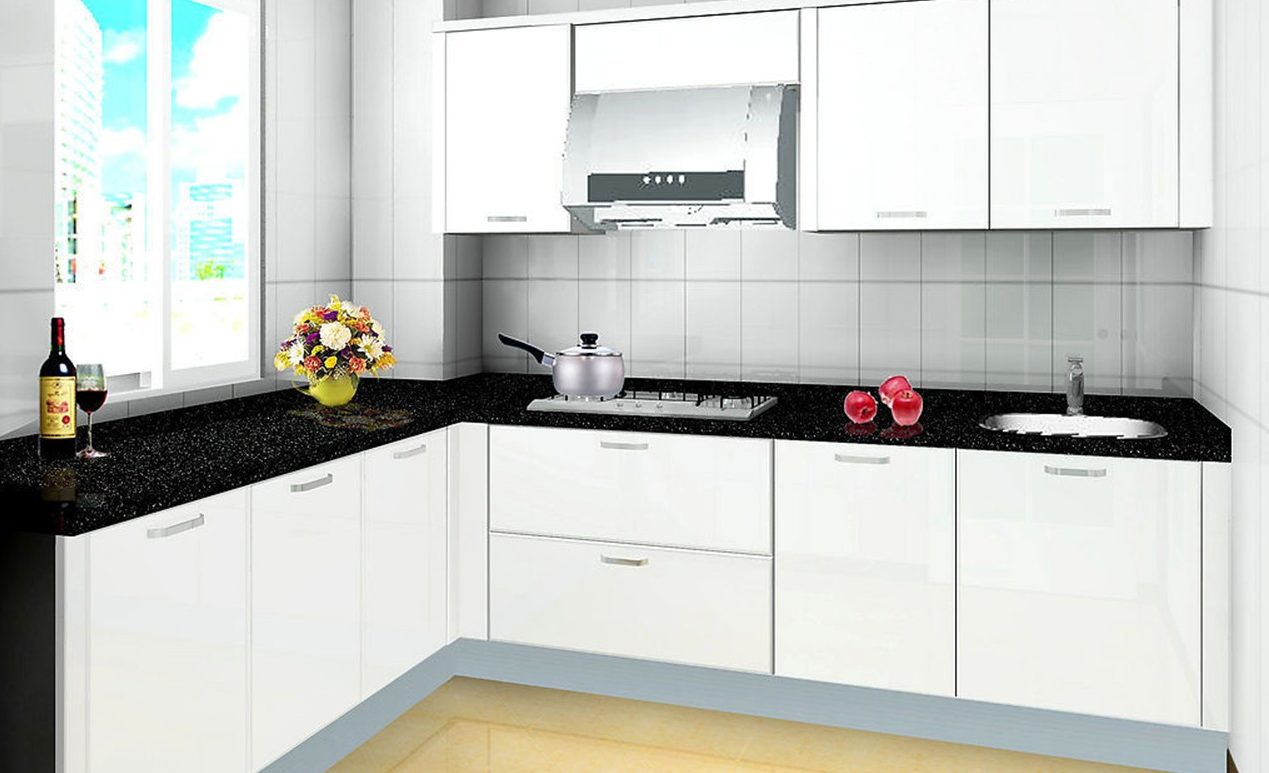 black and white kitchens with a splash of colour short back UDWPWDX