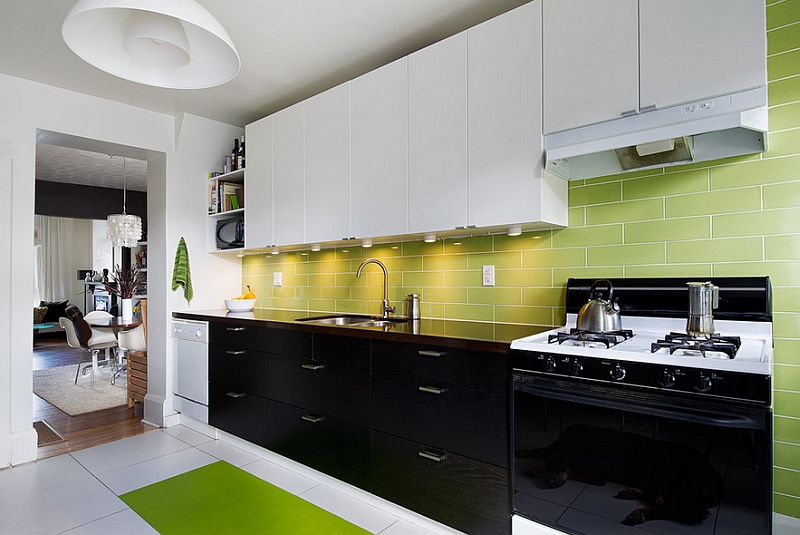 black and white kitchens with a splash of colour view in gallery black, white and green kitchen VPHXKDQ
