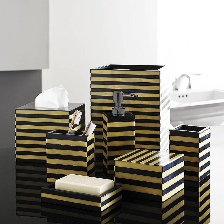black and white striped bathroom accessories gold and black luxury bath accessory sets EXVQWQZ