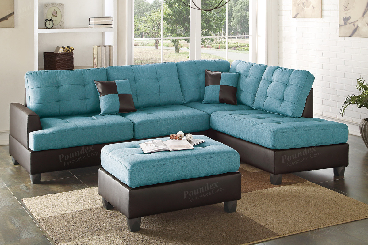 blue leather sectional sofa with chaise ancel blue leather sectional sofa and ottoman YBYMOMH
