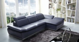 blue leather sectional sofa with chaise with contemporary midnight blue WIXVYSJ