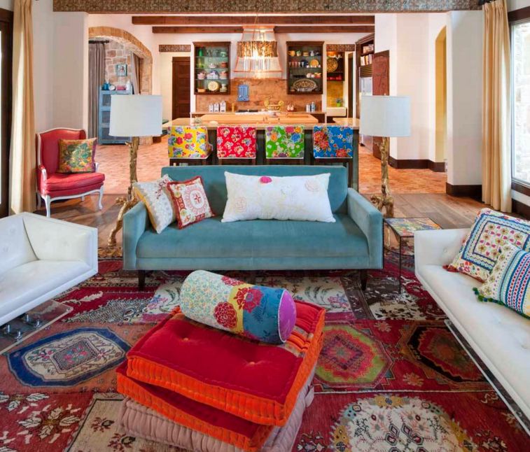 bohemian decorating ideas for living room color rich DDGDNSB