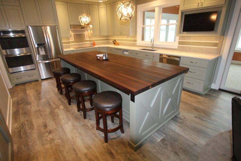 Butcher Block Kitchen Island with Seating goodworksfurniture