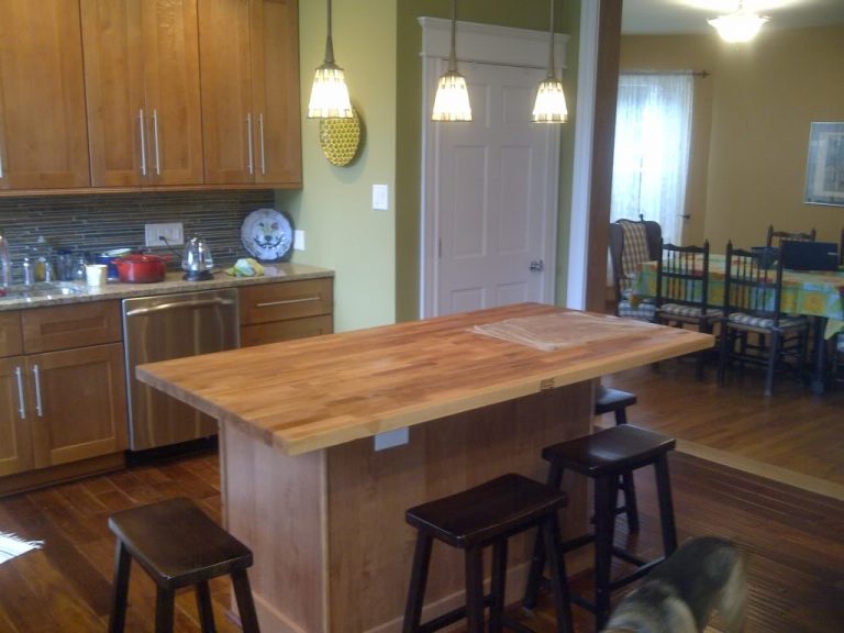 Butcher Block Kitchen Island with Seating goodworksfurniture