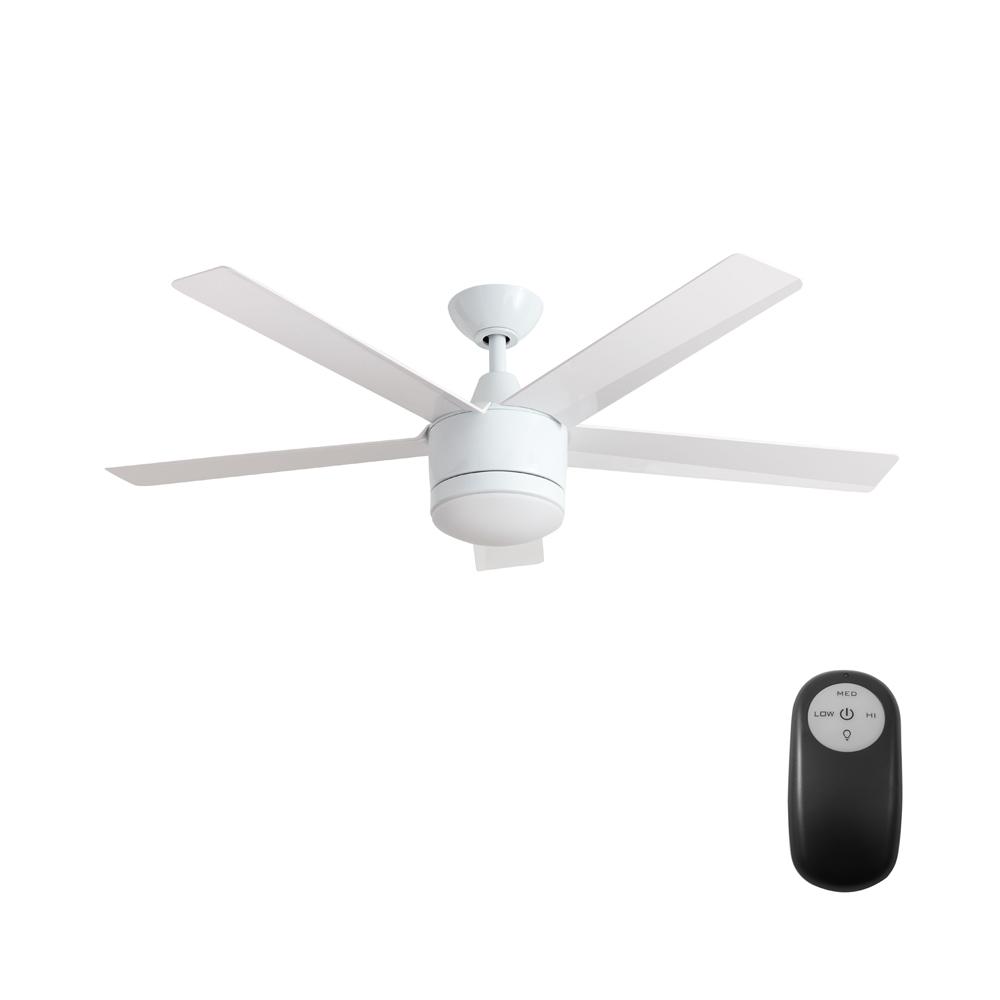 ceiling fans with led lights and remote control home decorators collection merwry 52 in. integrated led indoor white ceiling YIYHTCT