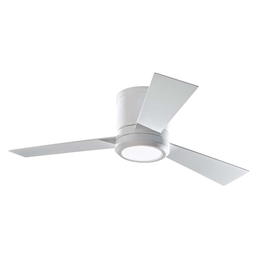 ceiling fans with led lights and remote control monte carlo fan company clarity 42-in rubberized white flush mount indoor NUJZRJT