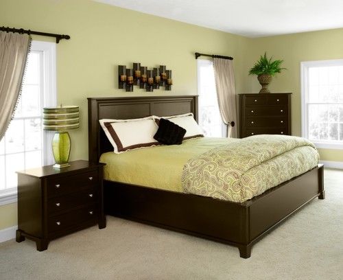 contemporary yellow paint colors for bedroom with dark furniture pictures QANNVER