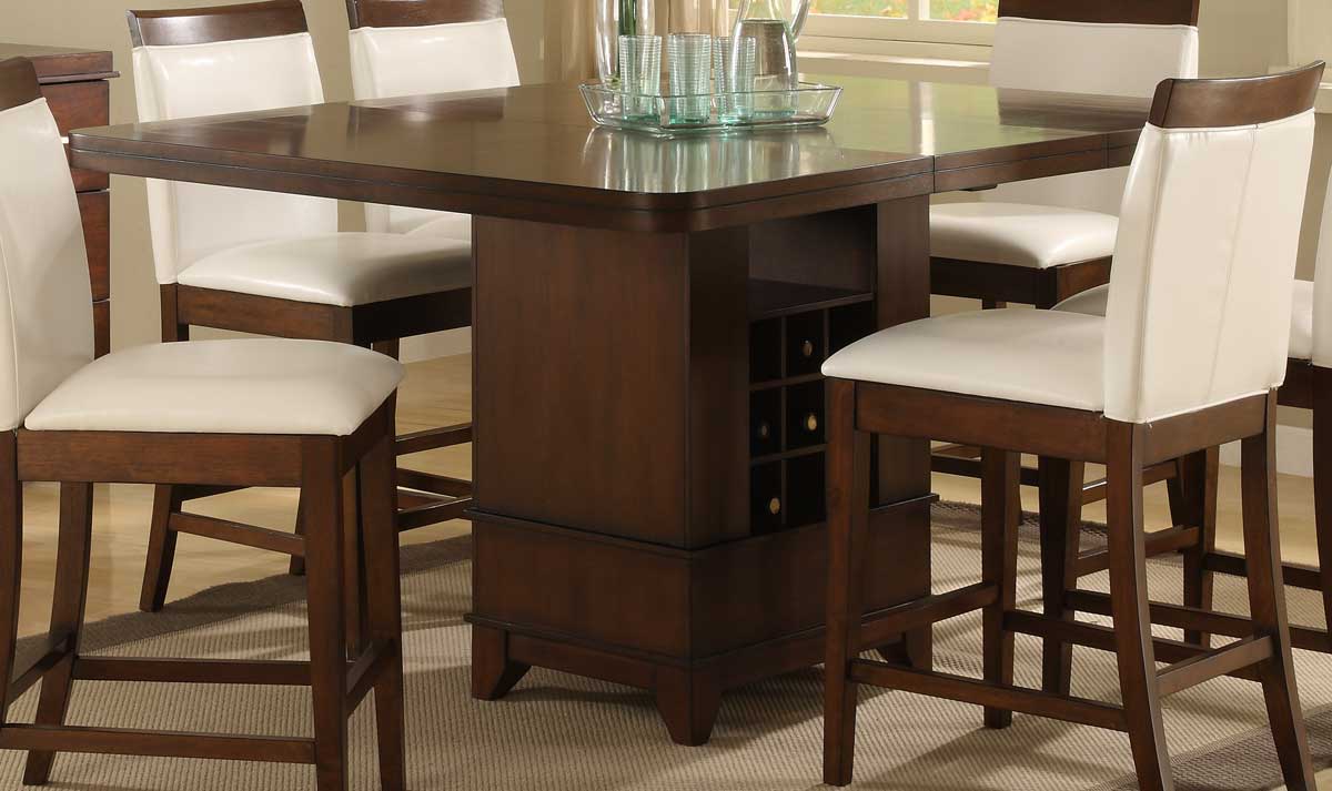counter height dining table with storage homelegance elmhurst counter height table with wine storage TMUDCBN
