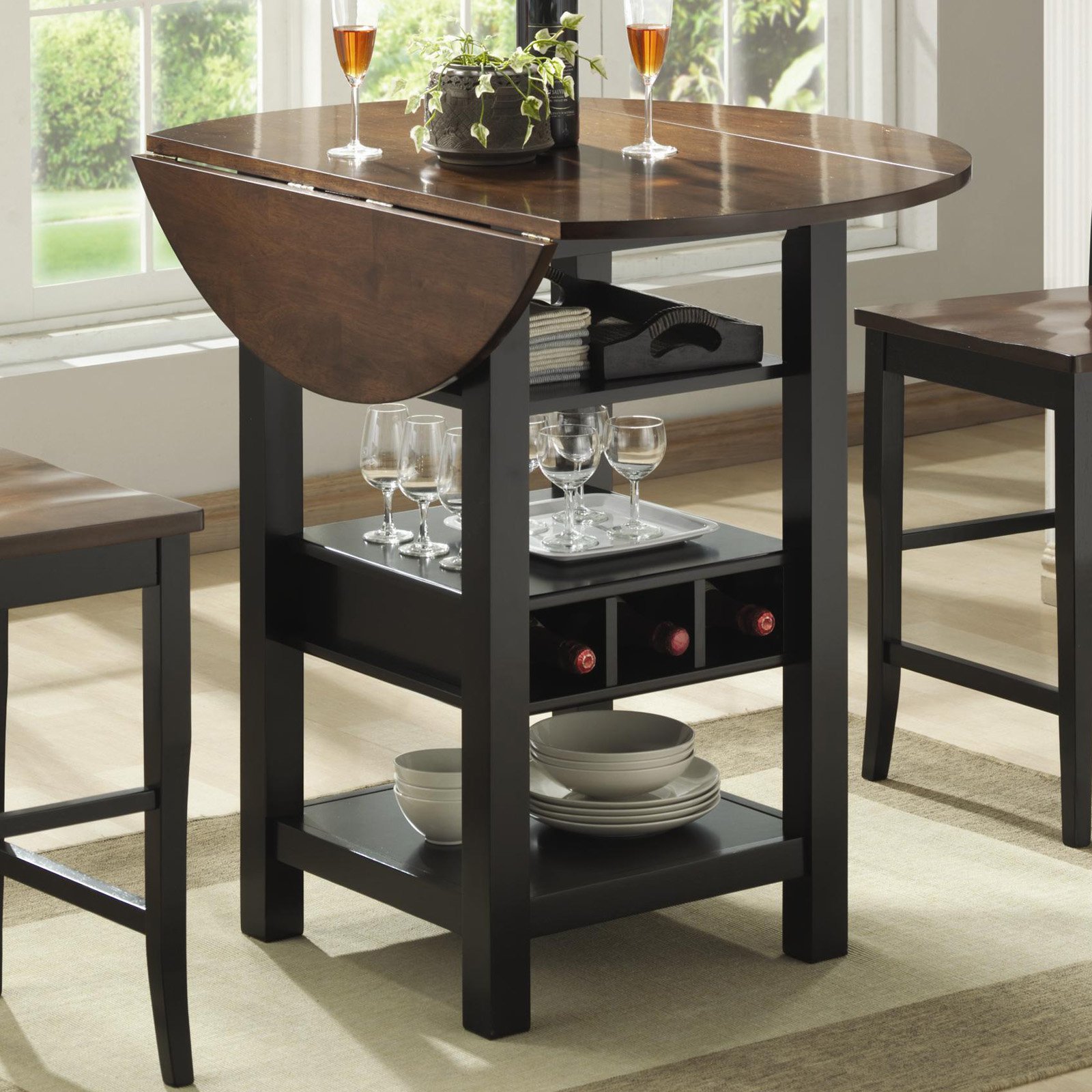 counter height dining table with storage ridgewood counter height drop leaf dining table with storage - NVOZSBB