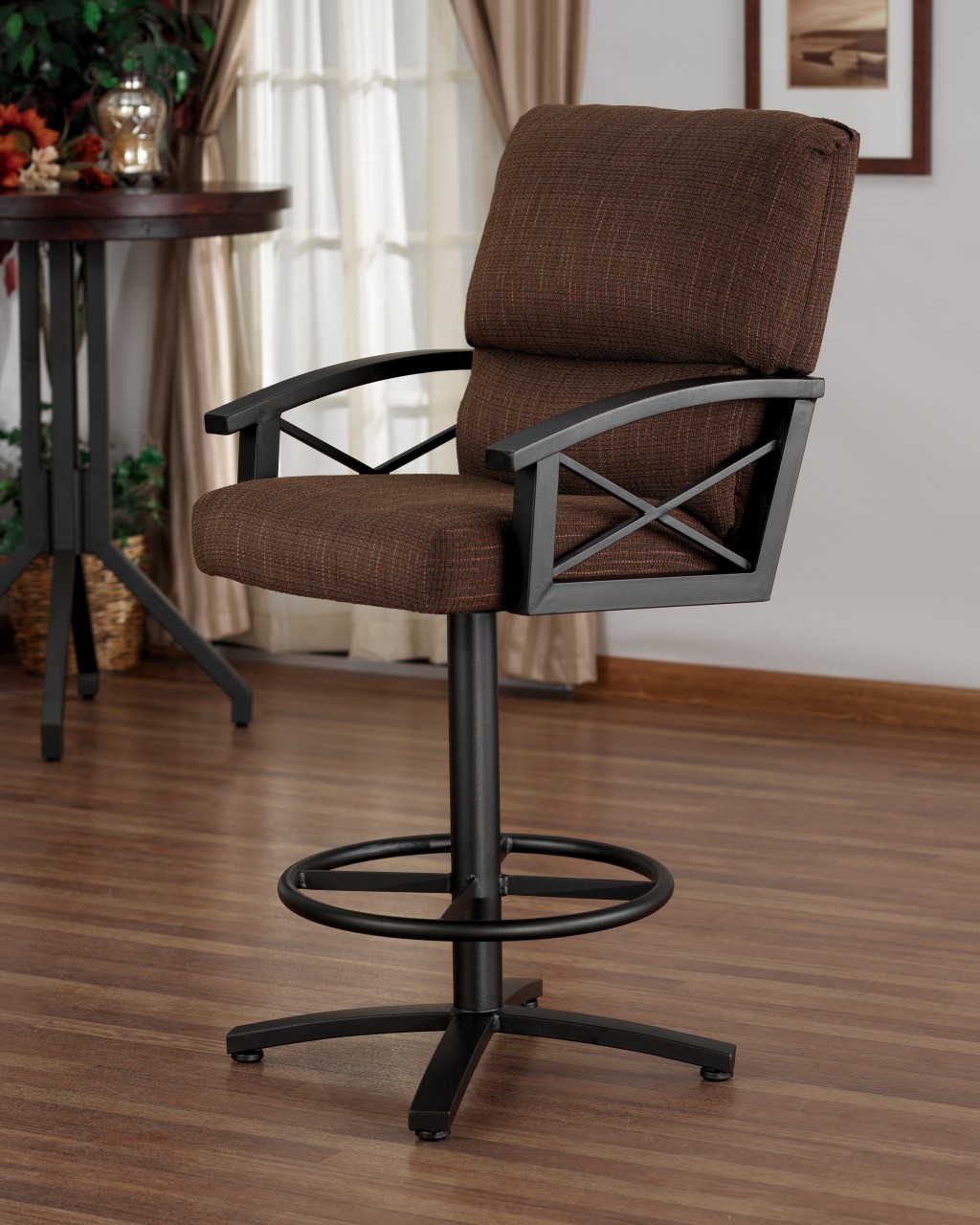 Comfy Counter Height Swivel Bar Stools with Arms – goodworksfurniture
