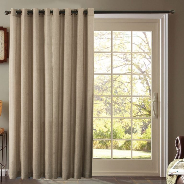 Elegant Curtains for Sliding Glass Doors with Vertical Blinds