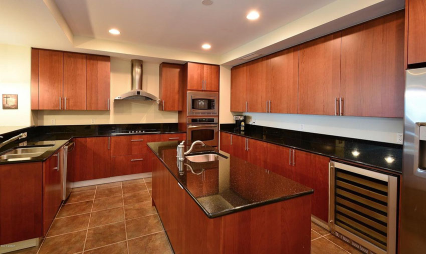 dark cherry kitchen cabinets with granite countertops - 23 cherry wood JMCSDZB