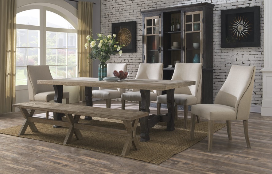 dining room table with upholstered chairs barcelona dining collection with bench and upholstered chairs XSTRGBA