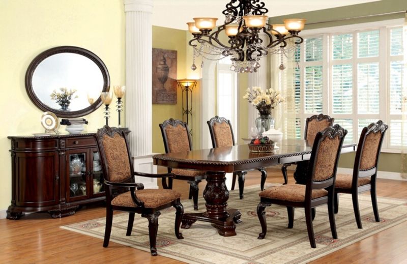 dining room table with upholstered chairs bellagio formal dining room set with fabric upholstered chairs JKMLGSW