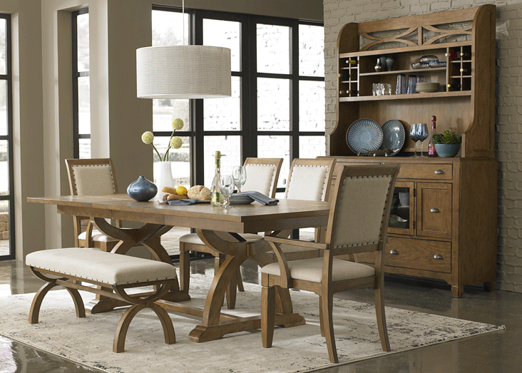 dining room table with upholstered chairs town u0026 country collection CVFSOXV