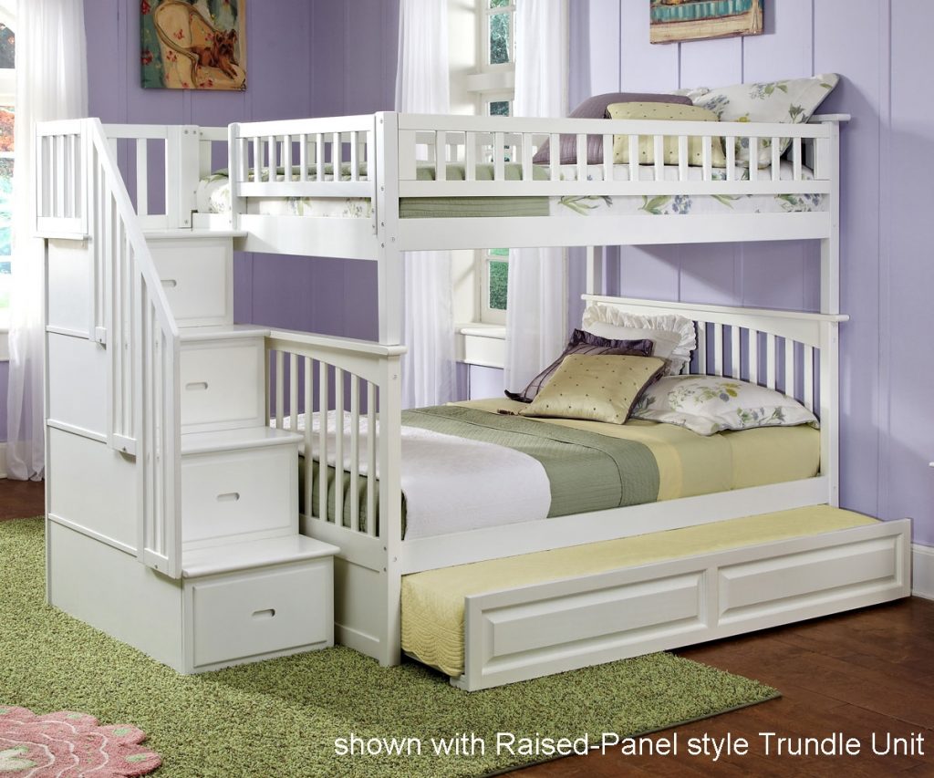Modern Full Bunk Beds with Trundle and Stairs goodworksfurniture