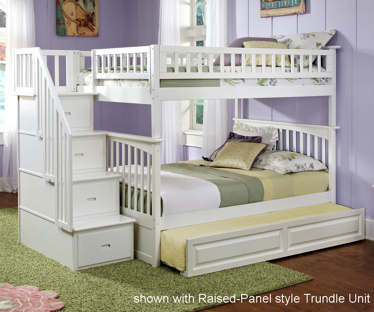 full over full bunk beds with trundle and stairs retail price $1,999.99 LVSEQTC
