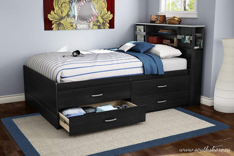 Fantastic Full Size Captains Bed with Bookcase Headboard