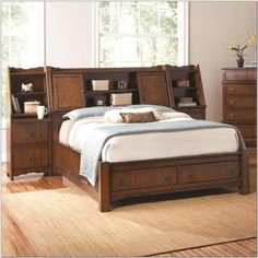 king storage bed with bookcase headboard QEGGDCT
