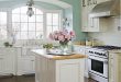 kitchen paint colors with white cabinets white and teal kitchen ZGQONYN