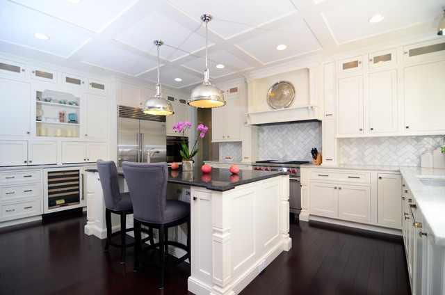 kitchens with white cabinets and dark floors open plan soft white cabinets contrasting dark floors contemporary-kitchen UJRWOOZ