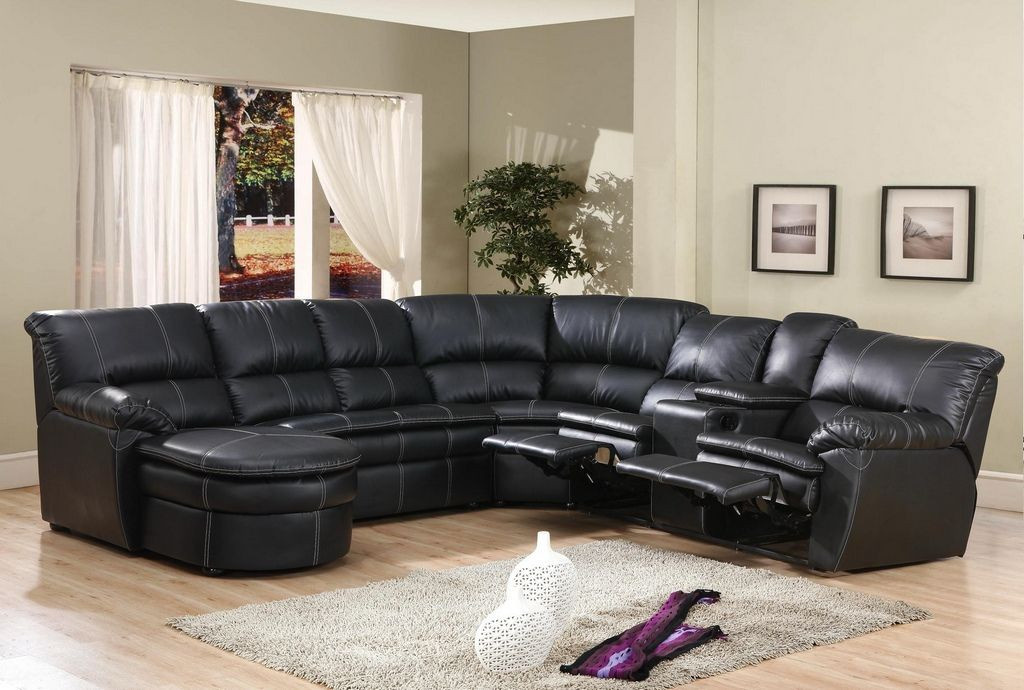 leather sectional sofa with chaise and recliner awesome black reclining JKIKIQR