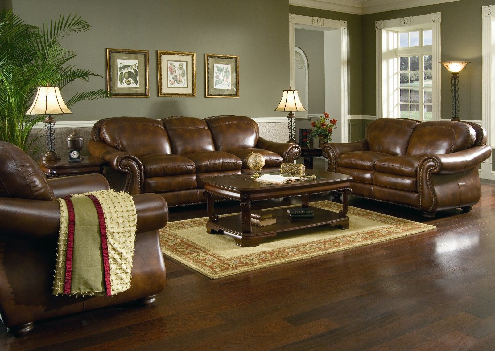 living room color ideas for brown furniture brown leather sofa set for living room with dark hardwood AHHUNCS