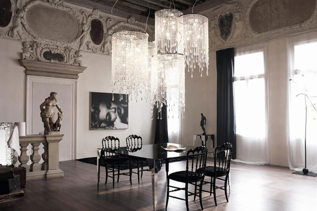 modern crystal chandeliers for dining room venezia crystal chandelier by cattelan italia contemporary-dining-room QWFTMRK