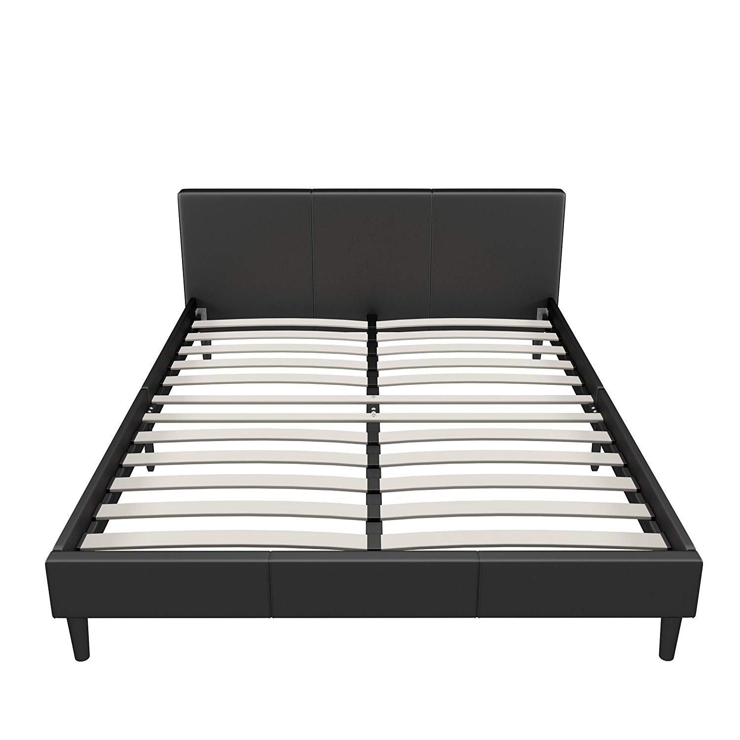 queen platform bed frame with headboard amazon.com: manhattan queen bed frame | modern style low profile ROTQYEL