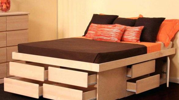 queen size platform bed frame with storage home and furniture: artistic queen size platform bed frame with BNPGZSV