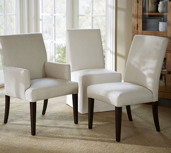 upholstered dining room chairs with arms pb comfort square upholstered dining chairs ... TGSORKW