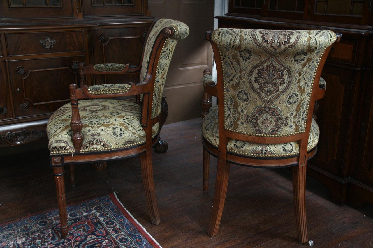 Upholstered Dining Room Chairs With Arms Navy Blue