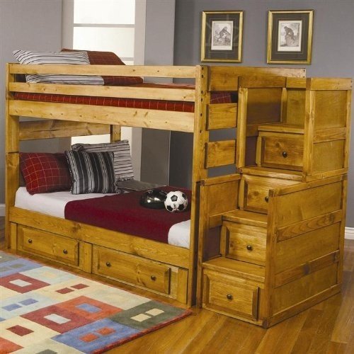 wooden bunk beds with stairs and drawers solid wood bunk beds twin over twin YEXJPAL
