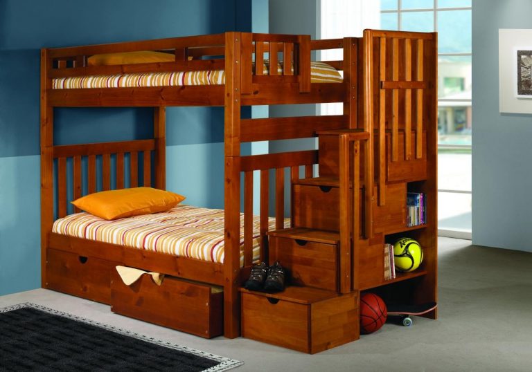 Wooden Bunk Beds With Stairs And Drawers Functionality and Versatility