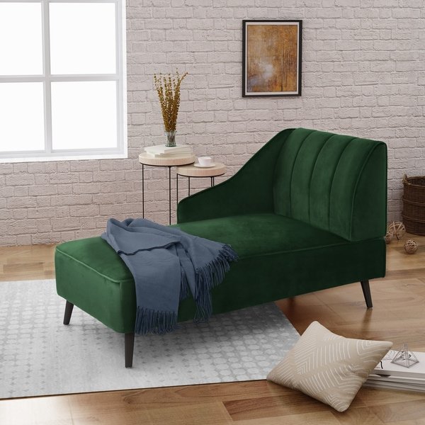 Shop Auley Glam Velvet Accent Chaise Lounge by Christopher Knight