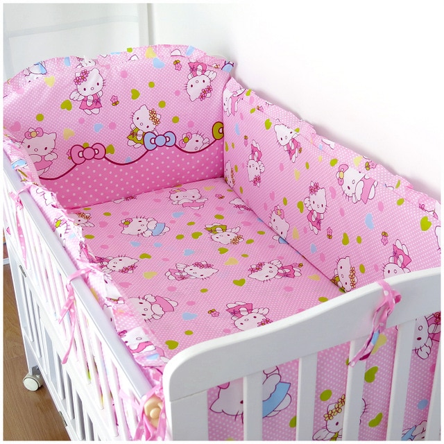 6Pcs Cartoon cot bumper baby bed bumper Baby cot set Crib Bedding