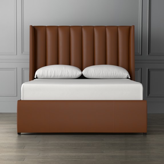 Channeled Leather Bed & Headboard | Williams Sonoma