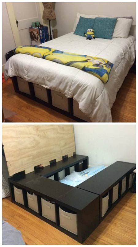 How To Make A Shelf Storage Bed | DIY Home Decor Ideas | Pinterest