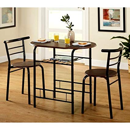 Amazon.com: Tall Round Bistro Table Set, 3-Piece Black Espresso