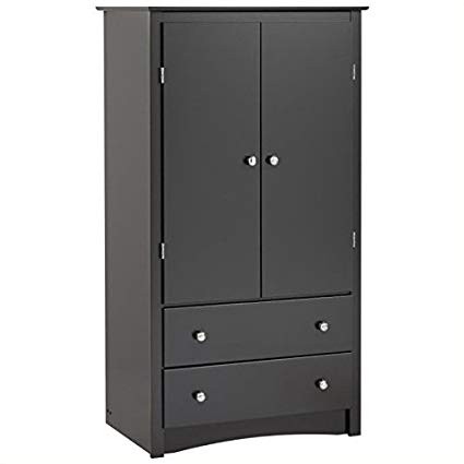 Amazon.com: BOWERY HILL TV Wardrobe Armoire in Black: Kitchen & Dining