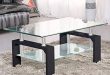 Amazon.com: SUNCOO Coffee Table Glass Top with Shelves Home