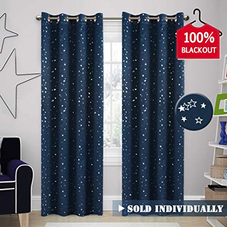 Amazon.com: H.VERSAILTEX 100% Blackout Star Curtains for Boys Room