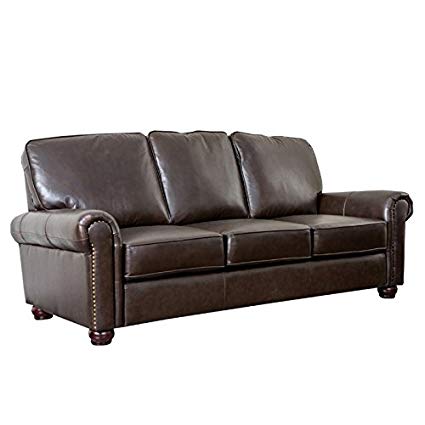Amazon.com: Abbyson Living Bellagio Leather Sofa in Brown: Kitchen
