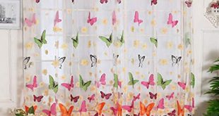 Amazon.com: Outtop Butterfly Print Sheer Window Panel Curtains Room