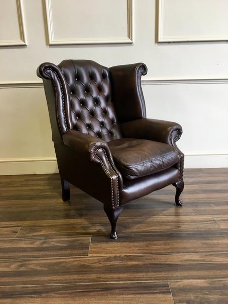Chesterfield Wing Back Chair In Chocolate u2013 Robinson of England