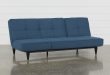 Paige Blue Convertible Sofa Chaise Sleeper | Living Spaces