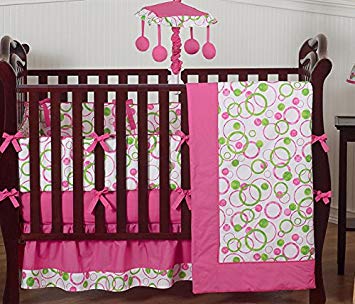 Amazon.com : Modern Pink and Lime Green Circles Baby Girl Bedding
