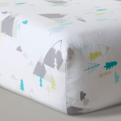 Fitted Crib Sheet Mountains - Cloud Island™ White : Target