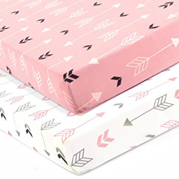 Amazon.com : Stretchy Fitted Crib Sheets Set-Brolex 2 Pack Portable