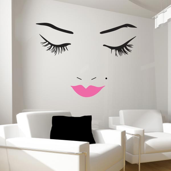 Beautiful Face Wall Decal | Lips Wall Decals | Wall Decal World